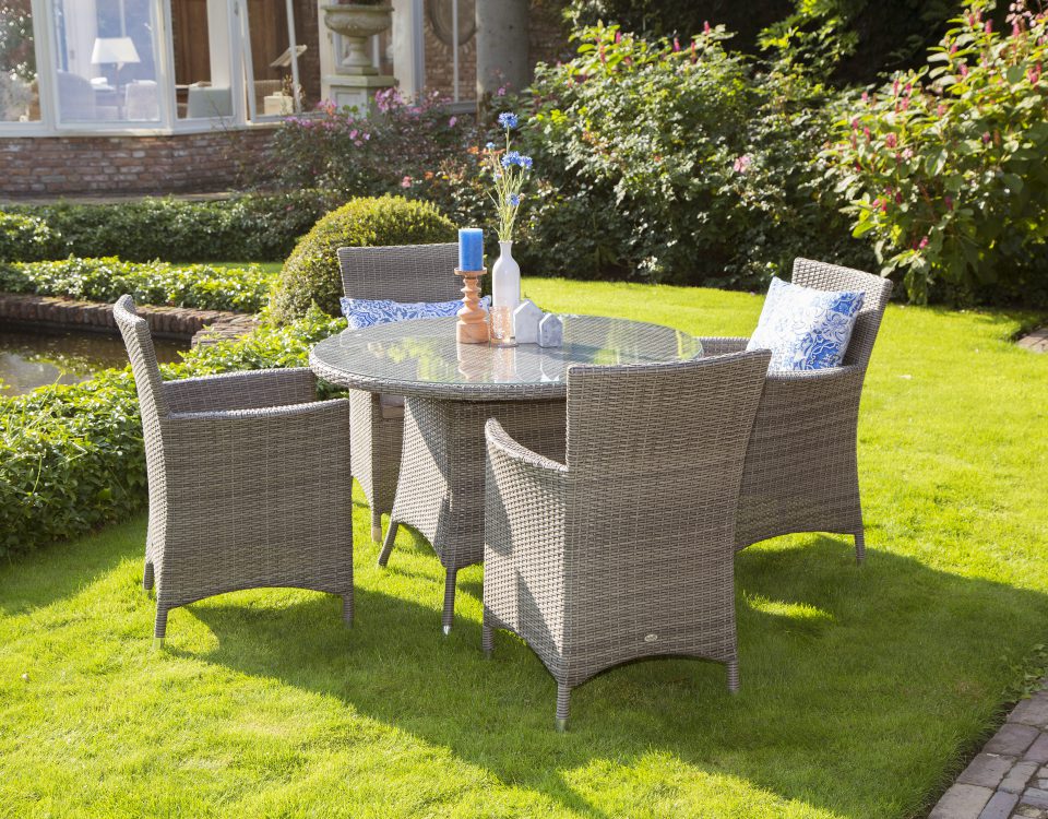 hartman gartenmöbel aqua-saar outdoor glastisch rasen