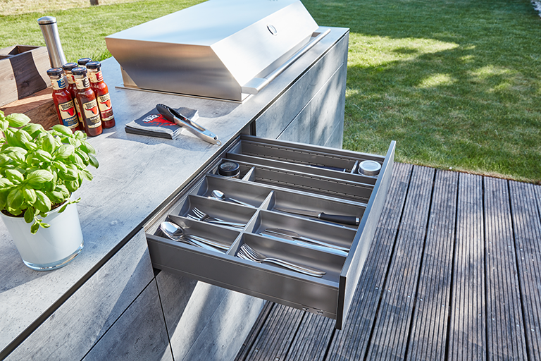 bbqtion outdoorküche insellösung besteckschublade aqua-saar bbqtion outdoorküche insellösung besteckschublade aqua-saar