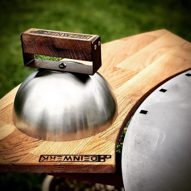 DEINWERK Grillfass mit Anstecktisch und Grillglocke